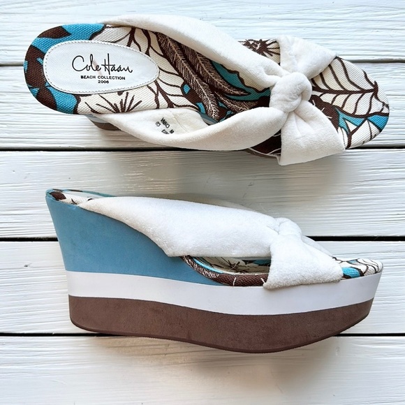Y2K 2006 Cole Haan Beach Collection Platform Sandal size 8 - Picture 1 of 7